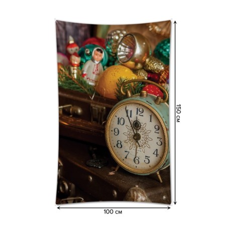 Decorative panel with photo printing "New Year knocks", vertical, size 100x150 cm-1