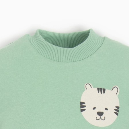 Kidsa (sweatshirt, trousers) minku, green/ecrew, height 62-68 cm-3