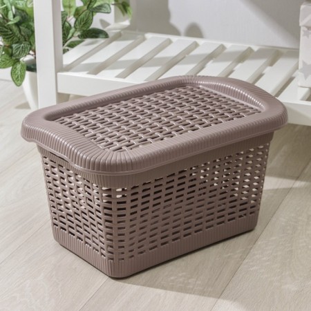 Storage basket with a lid, 20 l, 45 × 28 × 24 cm, color mix-8