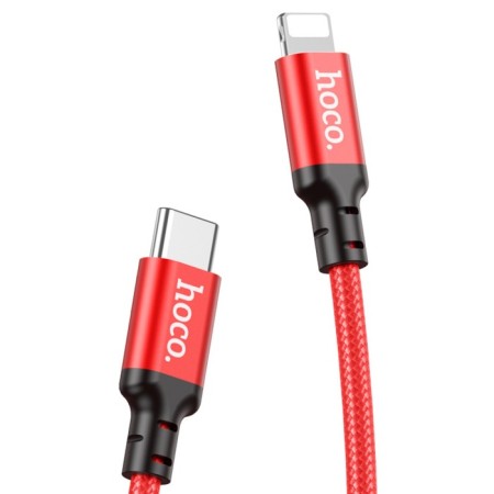 Hoco X14, Type -C cable - Lightning, 3.0 A, 3 m, fast charging, nylon braid, red-2