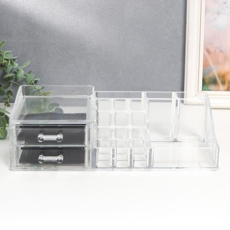 Organizer Casket Plastic 2 Boxes Transparent 9x15x30.5 cm-2