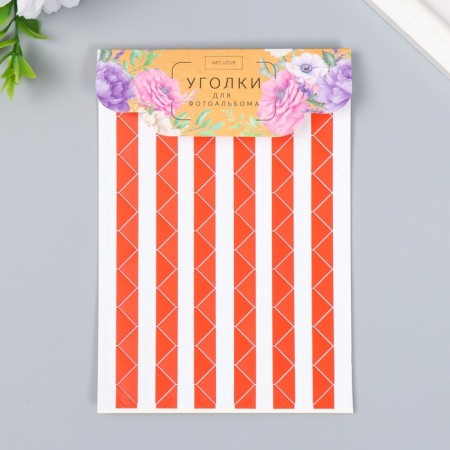 A set of corners with a pocket for photos 102 corners "red" 10.3x14.8 cm-3