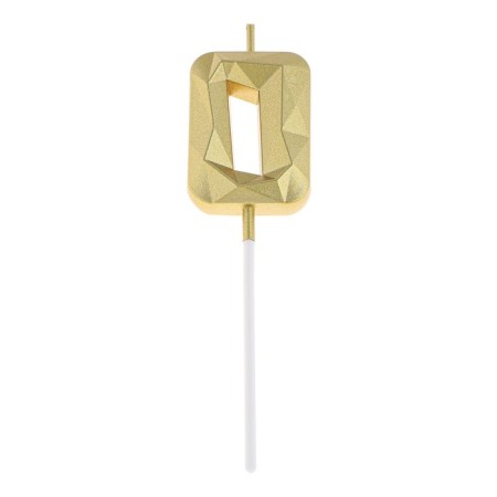 Candle in the cake on the skewer "Almaz", the number "0", gold, 4.5 cm-5