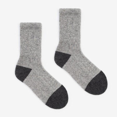 Women's socks from Mongolian wool, gray color, size 23 (34-36)-1