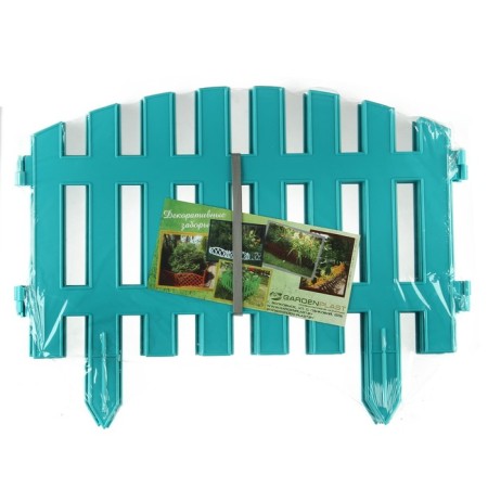 Decorative fence, 35 × 210 cm, 5 sections, plastic, turquoise, RENESSANS, GREENGO-11