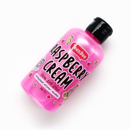 Shower gel, moisturizing, 300 ml, raspberry aroma, teenbee-6