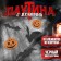 Halloween carnival set, web, pumpkin figures, bats