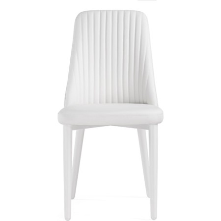 Stool on a metal frame hairdryer r metal/eco -leather, white/white 46x56x91 cm-1