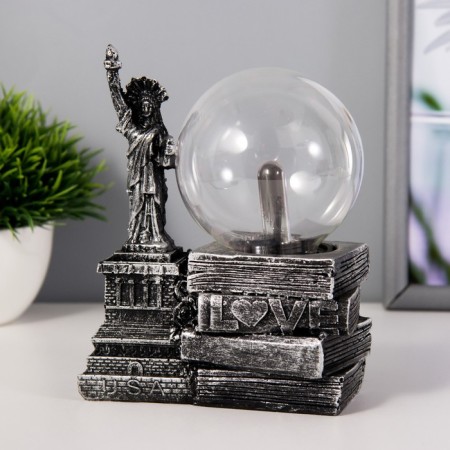 Plasma ball "America" ​​gray 12x6x16 cm Risalux-1