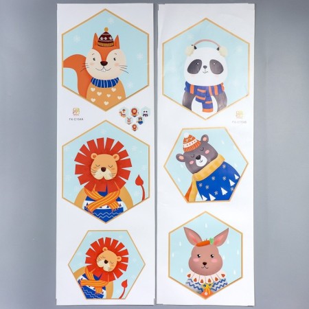 Sticker Plastic Interior color "Beasts" 30x90 cm 2 sheets-1