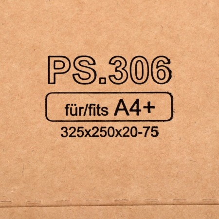 Postal box 325 x 250 mm, height 20-75 mm, microhofro cardboard 2.2-3.0 mm, tape tape-6