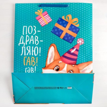 Package Gift Laminated Vertical, Packaging, XXL “Congratulations! Gav!”, 61 x 46 x 20 cm-4