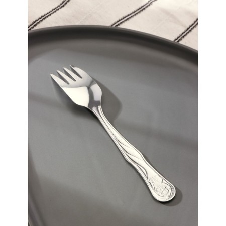 Dining Baby fork "Lyovushka", h = 16 cm, thickness 1.2 mm, silver color-2