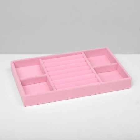 A stand for decorating 4 places and 7 strips for rings, 21 × 12.3 × 2.3 cm, pink color-2