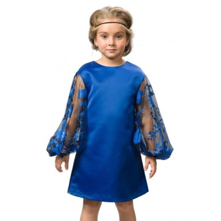 Dress for girls, height 98 cm, indigo color