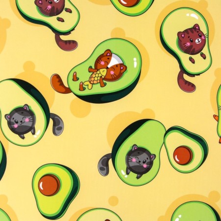Rug for a bowl "Avocado cat", 43 x 28 cm-1