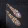Hanging earrings with rhinestones "evening" tail, rainbow color in gold, 8 cm