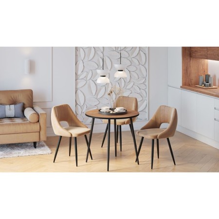 Dining table Polini Home London, color of oak craft black