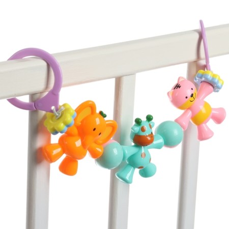 Stretching on the stroller/crib "animals", 3 toys, color mix, crush me-1