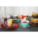 Board ceramic dessert shade "Sea World", d = 19 cm, red color