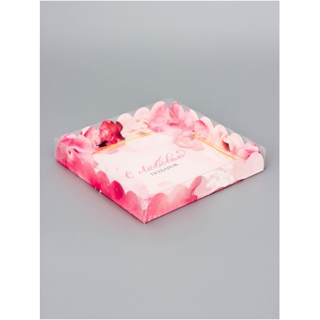 Cookie box, confectionery packaging, "with any", 18 x 18 x 3 cm