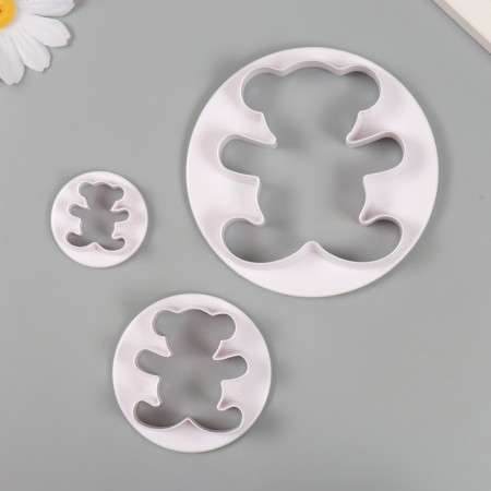Cutters for polymer clay "cubs" set 3 pcs d = 3.7 cm 6 cm 9.5 cm