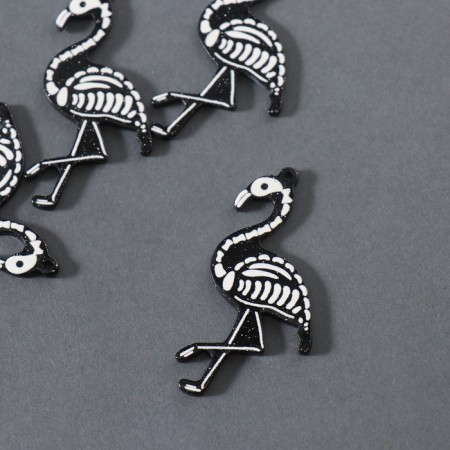 Decor for the work of acrylic bilateral "flamingos skeleton" shine 5.2x2.8x0.3 cm