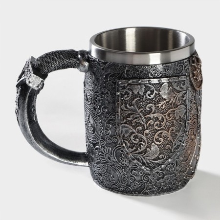 Stainless steel mug, 400 ml, silver color-1