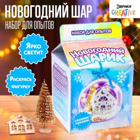 Set for experiments "New Year's ball", house, diameter 11 cm