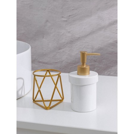 Liquid soap dispenser on Savanna “Geometric” stand, 250 ml, gold color-2