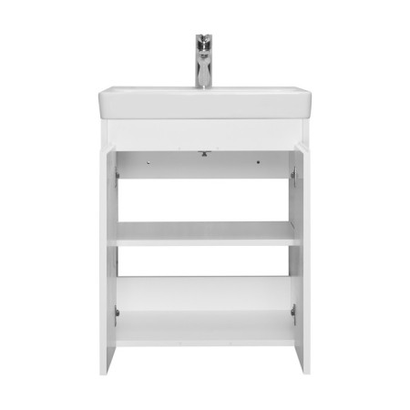 Tumbling under the Aquaton sink Scandil Doors, 55 cm, white gloss color, white matte-1