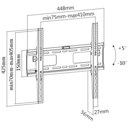 Broat Crocktein for TV UM841t Black 32 "-55" Max.50kg wall tilt-1
