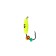 Mormyshka oatshinka lime, black strip + beads, weight 0.25 g