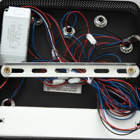 Luer with PDU "Mia" 5XLED 150W 3000-6000K RGB black 38x38x14cm-15
