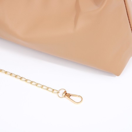 Baget bag with zipper, beige color-6