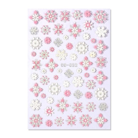 Nail stickers 9.5*6.5 cm snowflakes CO-032 BEL/Rose volume-1