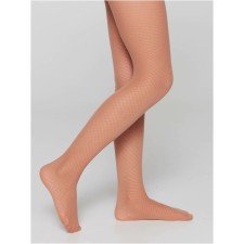Колготки детские с ажурным рисунком Conte Elegant Emily, рост 140-146 см, цвет natural