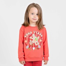 Sweatshirt for girls, height 104 cm, terracotta color
