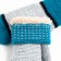 Mittens for children, gray/turquoise color, size 16 (8-10 years)