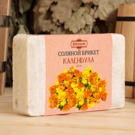 Salt briquette "calendula" with Altai herbs, 1.35 kg "Dobroparov"-1