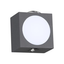 Calle lamp, 2x8W LED, 4000K, 680LM, IP54, gray color.