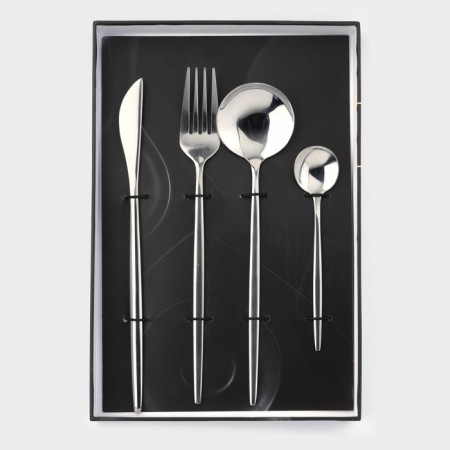 A set of cutlery made of stainless steel Magistro "Blink", 4 objects, silver color-8