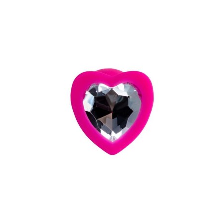 Anal plug Diamond Heart, silicone, pink color, 7 cm, d = 2 cm-2