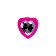 Anal plug Diamond Heart, silicone, pink color, 7 cm, d = 2 cm