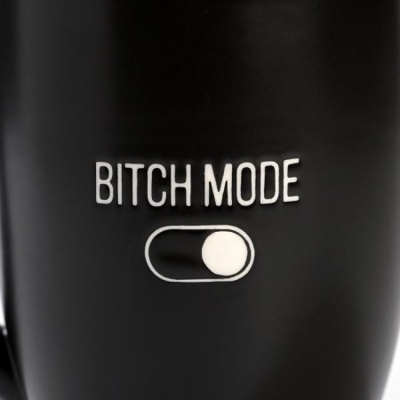 Ceramic mug with Bitch Mode, 450 ml, black color-3