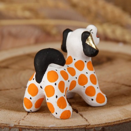 Dymkovo toy "Orange dog" 7 cm-4
