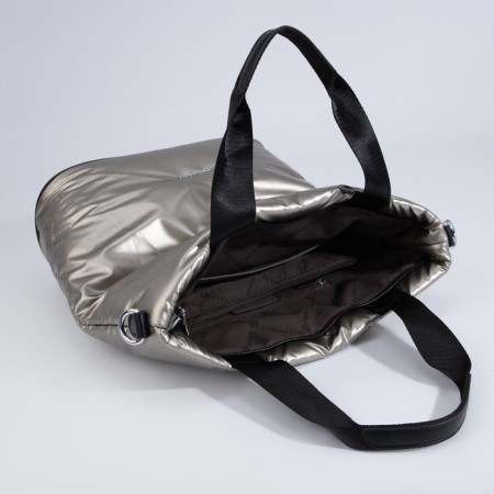 Luggage bag, external pocket, long belt, bronze color-5