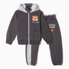 A set for a boy (sweatshirt, trousers), graphite color, height 98 cm