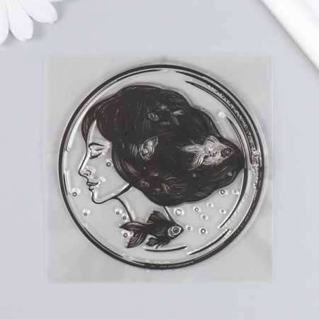 Stamp for creativity Silicon "Girl in the sea bubble" 10x10 cm