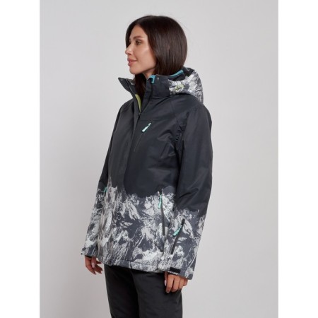 Ski jacket female, size 42, black color-2